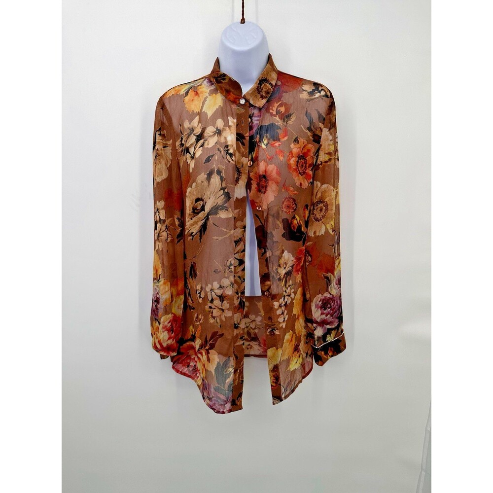 Vintage Y2K Button Up Long Sleeve Top Size S Boho Fairy Grunge Hippie 90s 00s